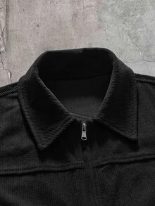 AXEPEAK Men's Autumn Casual Shirt And Pants Set - Black - View 5