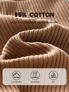 SHEIN Young Girl 2pcs Solid Ribbed Knit Leggings - Multicolor - View 5