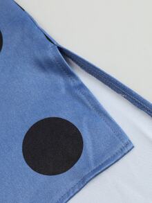 Weeklong Women's Plus Size Spring/Autumn Single Piece Polka Dot Print Stand Collar Asymmetrical Faux Denim Shirt Loose Silhouette Casual Commute Style Fall - Multicolor - View 8