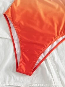 Bonvoyette 夏季度假渐变印花可拆卸肩带抹胸连体泳衣 - 彩色 - 查看 7
