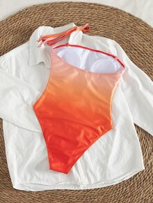 Bonvoyette 夏季度假渐变印花可拆卸肩带抹胸连体泳衣 - 彩色 - 查看 2