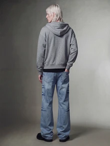 IRON GLYPH Men's Fashionable Flared Pocket Denim Jeans - Blue - View 2