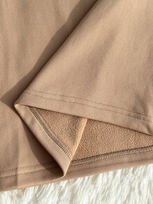 Comfortcana Plus Size Women's Casual Thermal Lined Long Sweatpants, Autumn/Winter - Light Grey - View 5
