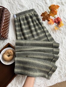 Comfortcana 薄荷綠條紋休閒大尺碼長褲 - 綠色 - 查看 1
