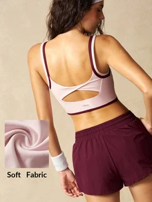 VARSIVA Women's Minimalist Striped Colorblock Cropped Sports Tank Top - Multicolor - View 2