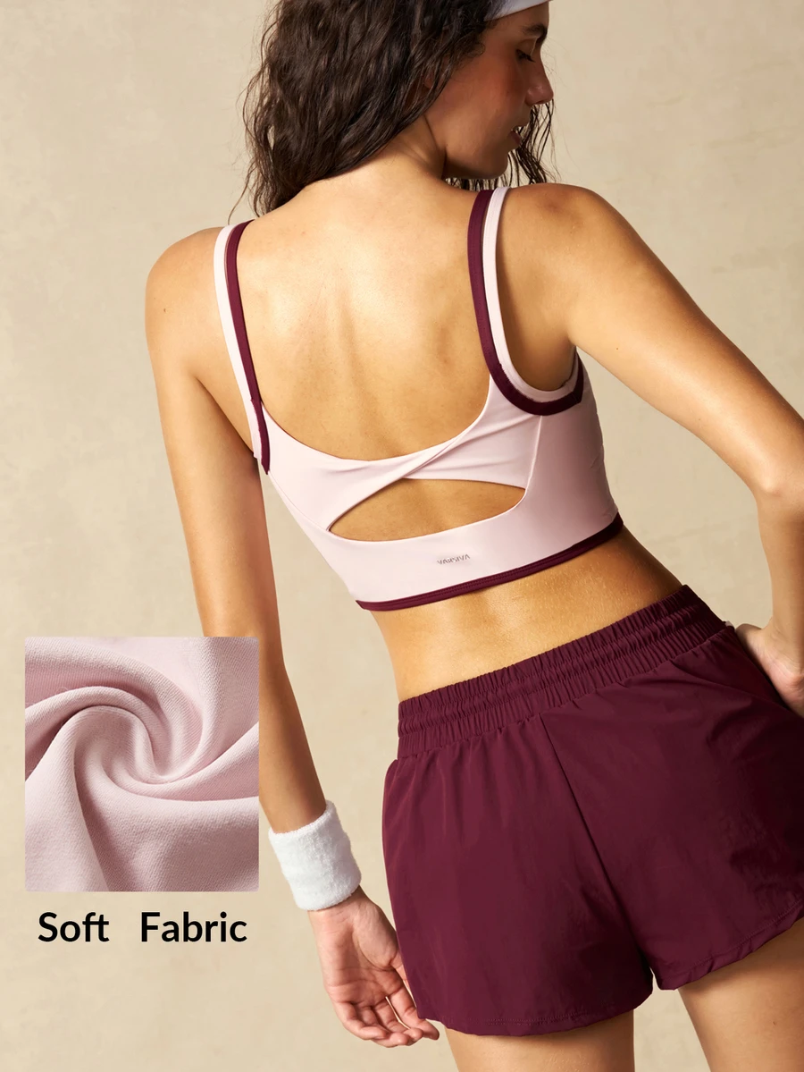 VARSIVA Women's Minimalist Striped Colorblock Cropped Sports Tank Top