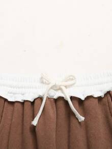 SHEIN Tween Girls Sweatpants - Coffee Brown - View 4