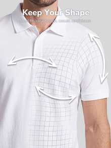 TekDrob Men's Summer Casual Versatile Solid Color Short Sleeve Polo Shirt - White - View 4