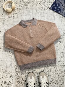 Marcello Vane Men's Casual Colorblock Patchwork Sweater, Autumn/Winter - Brown - View 2