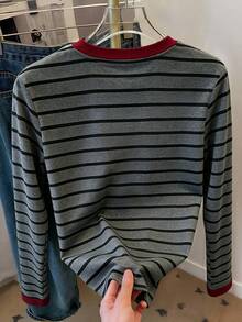 Resyla Women's Casual Striped Top, Autumn - Multicolor - View 2
