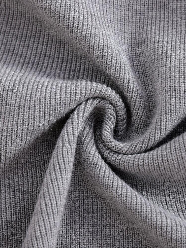 Fall Clothes Winter Tween Girls Grey Elegant Round Neck Long Sleeve Bow Sweater Dress, Back To School, Cozy Soft, Festival Outfits Christmas - Grey - View 8