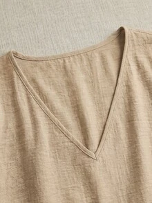 Zayélia Blus Kasual Tenun Wanita untuk Liburan Musim Panas - Coklat - View 5