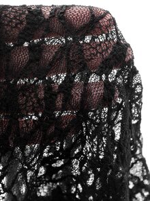 DAZY Women's Lace Sheer Asymmetric Shoulder Blouse, Spring/Summer Long Sleeve Women Tops,Fall Women Clothes - Black - View 10