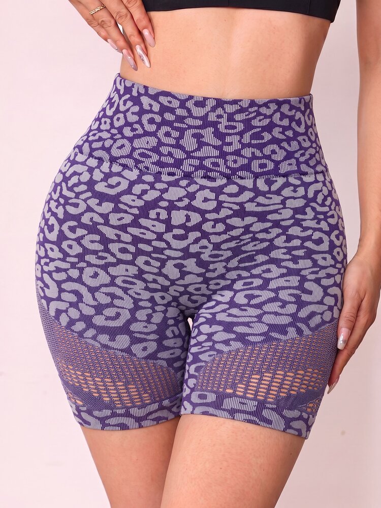 Slayform Slayform 1pc Regular Shorts + Moisture-Wicking Fabric + Mesh Design / Basic Style / Black / Sports Shorts / Fitness / Yoga Seamless - Purple - View 7