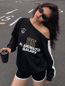 Livesso Women's Crew Neck Short Sleeve Black Solid Color Loose Casual Drop Shoulder All-Match Versatile T-Shirt Oversized T Shirts For Women - Black - View 4