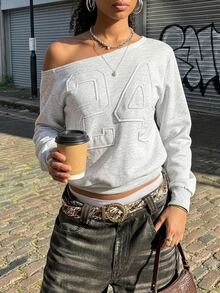 Livesso Women's Light Grey Solid Color Loose Fit Hooded Drawstring Long Sleeve Pullover Sweatshirt With Front Pocket Everyday Autumn Casual - Grey - View 6