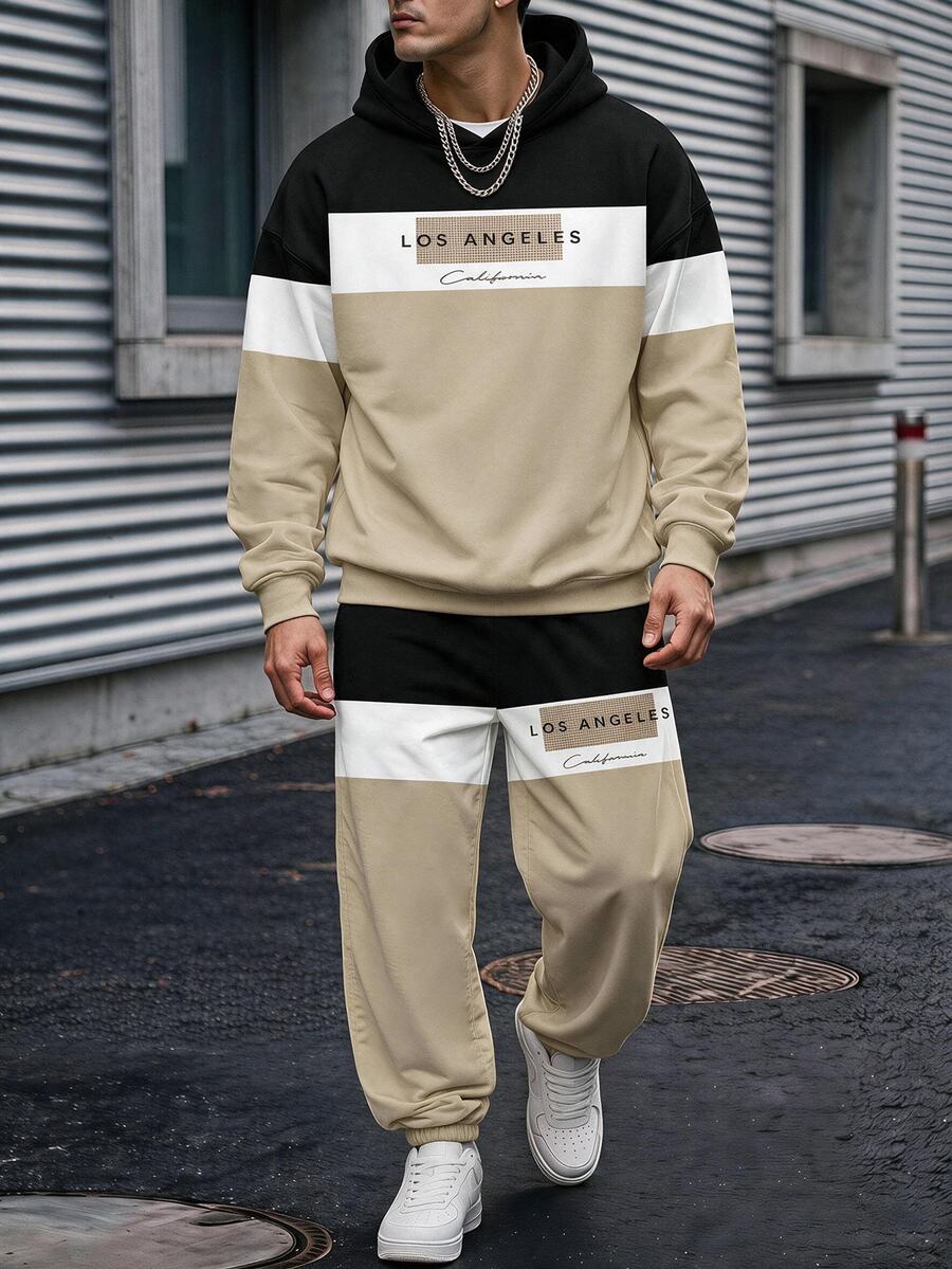 Teen Boys Casual Comfortable Long Sleeve Hoodie And Pants - Multicolor - View 1