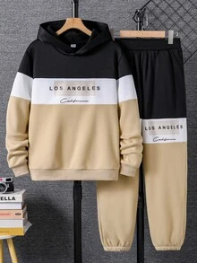 Teen Boys Casual Comfortable Long Sleeve Hoodie And Pants - Multicolor - View 3