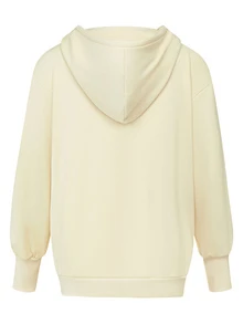 SHEIN Maternity Apricot Hooded Drawstring Zip-Up 3-In-1 Jacket Sweatshirt - Apricot - View 2