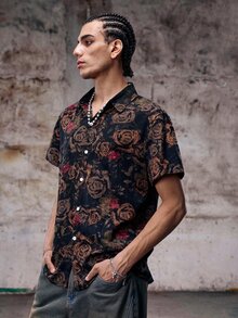 Skyrend Men Floral Print Button Up Shirtemo - Multicolor - View 5