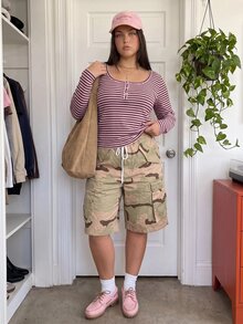 Comfortcana Plus Size Women's Striped Colorblock Fitted Versatile Daily Casual Long Sleeve T-Shirt Fall - Pink - View 7