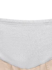 Momance Maternity Multi-Pocket Casual Denim Long Pants - Khaki - View 5