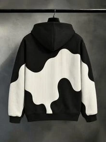 Manfinity Homme Men's Versatile Casual Letter Print Drawstring Hooded Sweatshirt, Autumn/Winter Fashion - Multicolor - View 2