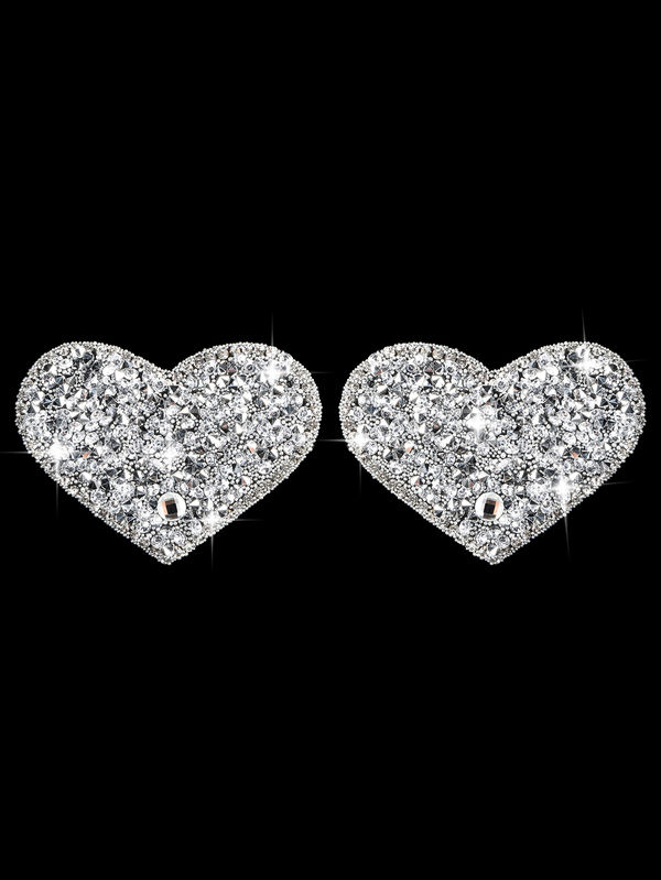 1pair Rhinestone Decor Nipple Cover, For Rave