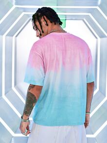 Rick and Morty X SHEIN Men's Summer Casual Interesting Cartoon Figure & Letter Graphic Loose Fit Drop Shoulder T-Shirt - Multicolor - View 2