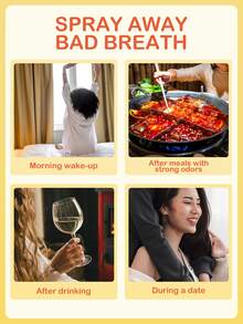 Slow Sunday Lemon Breath Spray, Lemon, Fruit Flavored Mouth Freshener Spray, Go-To For Instantly Refreshing Your Breath, Good Choice For Vacation, Travel Essentials, Back To School, Suitable For Summer Oral Care - Yellow - View 2