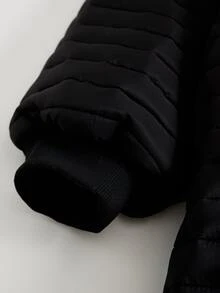Rusticease Plus Size Black White Fleece Zip Textured Hooded Extra Long Sleeve Top Elegant Casual Fall Winter 2026 - Black and White - View 6