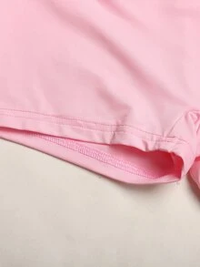 SHEIN طقم رياضي وملابس نشاط للأطفال والفتيات المراهقات 3 قطع: جاكيت بأكمام طويلة وياقة وهمية بتصميم كتل ألوان أصفر ووردي، كاميسول، وشورت - متعدد الألوان - مشاهدة 11