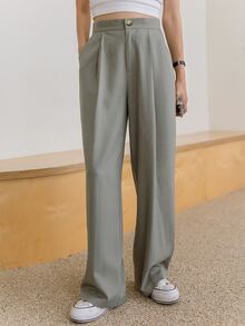 DAZY Solid Color Casual Business Suit Jacket & Pants Set For Women,Fall Clothes Western Outfits For Women - Khaki - View 9