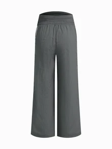 SHEIN Maternity Casual Sports Colorblock Striped Long Pants - Grey - View 4