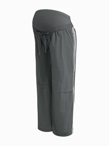 SHEIN Maternity Casual Sports Colorblock Striped Long Pants - Grey - View 5