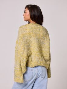 MUSERA Oversized Flare Sleeve Knit Jumper Cardigan Spring Casual Cute Sweet Airport Back To School Winter Everyday Evening Party Elegant Sweater Spring - Pale Yellow - View 4