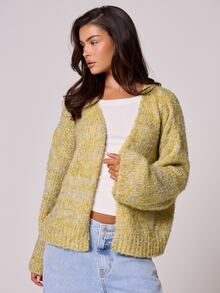 MUSERA Oversized Flare Sleeve Knit Jumper Cardigan Spring Casual Cute Sweet Airport Back To School Winter Everyday Evening Party Elegant Sweater Spring - Pale Yellow - View 5