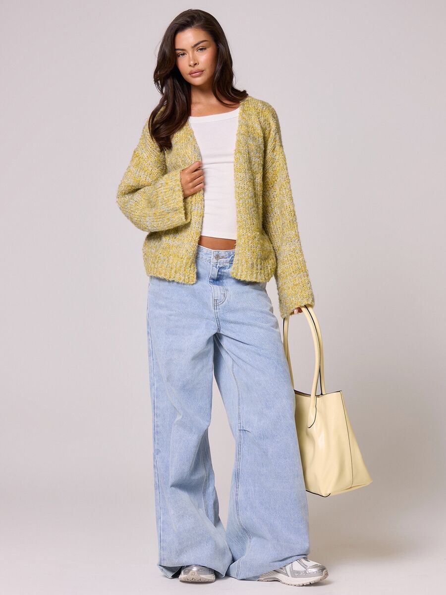 MUSERA Oversized Flare Sleeve Knit Jumper Cardigan Spring Casual Cute Sweet Airport Back To School Winter Everyday Evening Party Elegant Sweater Spring - Pale Yellow - View 1