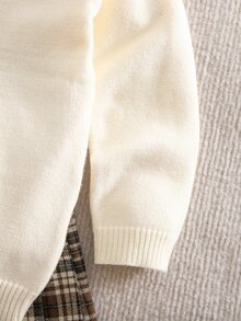SHEIN 女童可愛熊圖案針織休閒毛衣 - 彩色 - 查看 4