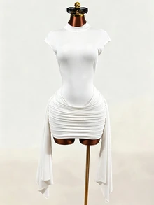 Mistrie Ew Y2K Sexy And Elegant Party Night Out Club Dress With Backless Pleated Graduation Dress,White Dress Summer Dress - White - View 6