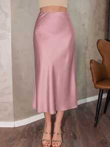 Bris Aura Silk Satin Pleated Skirt - Berwarna merah muda - View 3