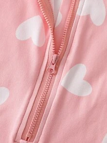 SHEIN [2 Sets Random] Baby Girls Summer Short Sleeve & Shorts Snug Fit Pajamas Heart Floral Cartoon Animal Print Soft Lightweight Knit Romper - Multicolor - View 7