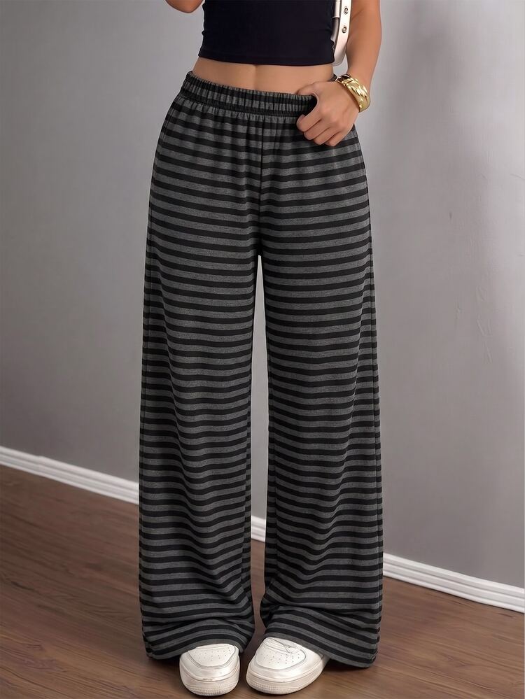 Teen Girl Striped Casual Versatile Daily Wear Sweatpants - Multicolor - View 5