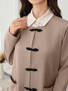 Yasmyna Abaya Arab Elegan untuk Wanita dengan Kancing Katak - MultiWarna - View 8