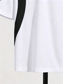 Teen Boy Casual Minimalist Short Sleeve Crew Neck T-Shirt And Pants Set Suitable For Summer - Multicolor - View 7