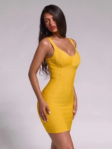 Nuvra Women Short Dresses - Yellow - View 5