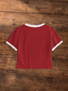 HARRY POTTER X SHEIN Women's Letter Print Short Sleeve Crew Neck T-Shirt - White - View 4