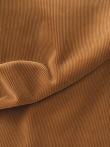SHEIN Collared Asymmetrical Hem Embroidered Dress - Coffee Brown - View 4