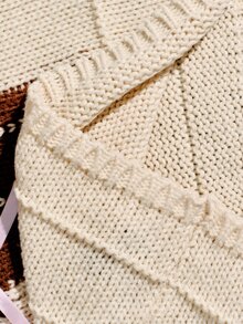 Sweetness Sweater Kasual Wanita Musim Gugur/Dingin dengan Motif Rusa dan Hiasan Pita - Aprikot - View 11