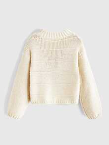 Sweetness Sweater Kasual Wanita Musim Gugur/Dingin dengan Motif Rusa dan Hiasan Pita - Aprikot - View 8
